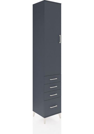 Hyperion Dolap 2 Raflı 4 Çekmeceli Tek Askılı 44x44x243 Antrasit-antrasit Antrasit