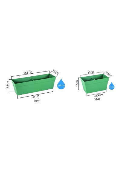 Ayrex Yb02 Yalı Balkon Saksı Drenaj Aparatlı 51,5cm, 10,8 Litre Kirli Beyaz Genel