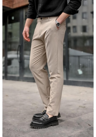 Madmext Bej Basic Erkek Pantolon E6576