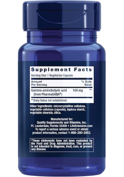 Life Extension Gaba Support Mood Support Sleep Relaxation 60 Caps