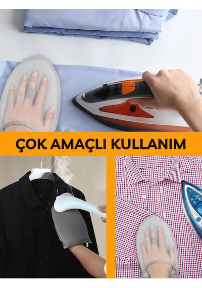 Buharlı Ütü Eldiveni Mini Ütü Sıcaklık Buhar Geçirmez 15x25 Cm Gri