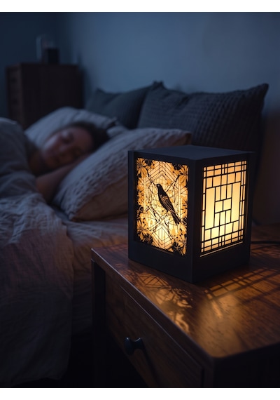 Serie Lumina Shoji Masa Ve Gece Lambası - Ardıç Kuşu Figürlü Klasik Zen Kafes Japon Feneri Sıcak Led Ambiyans Işığı Siyah Serie Lumina Shoji Masa Ve Gece Lambası - Ardıç Kuşu Figürlü Klasik Zen Kafes Japon Feneri Sıcak Led Ambiyans Işığı Siyah