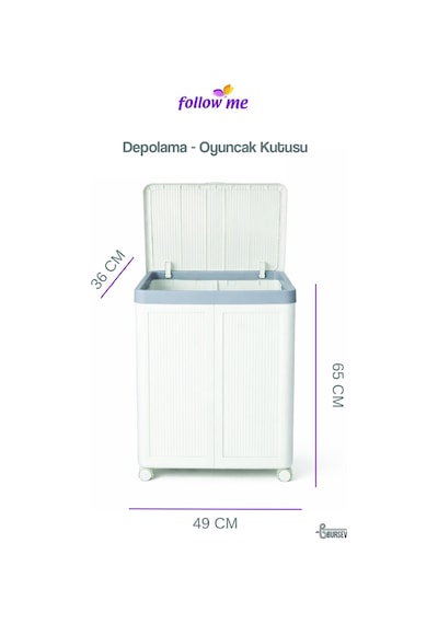 Bej Tekerlekli Katlanabilir Çok Amaçlı Depolama Ve Oyuncak Kutusu 100 Litre