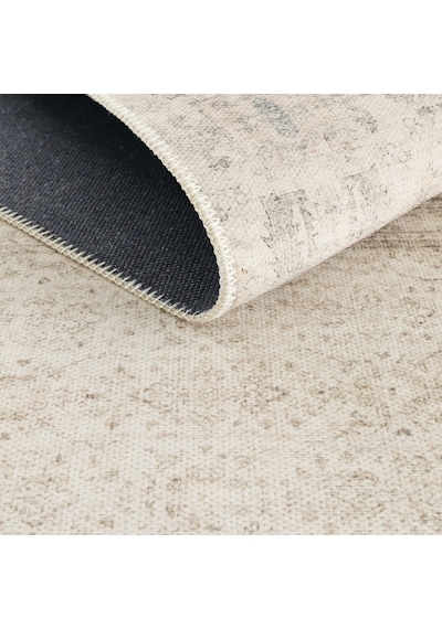 Cool Halı Patchwork Krem Bej Vintage Eskitme Bohem Desenli Şönil İnce Halı Salon Oturma Odası Halısı