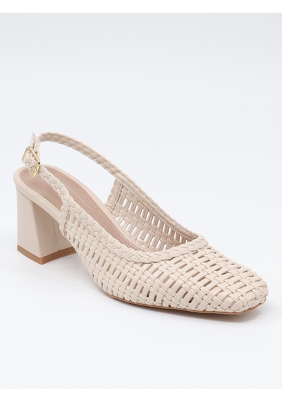 Nesilshoes Nesil Shoes Senyo 040 Ten Örgü Topuklu Kadın Sandalet