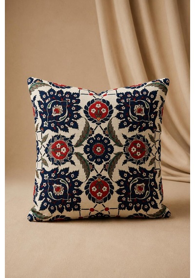 Premium Goblen Nakış Kırlent Kılıf 40 Cm X 40 Cm - 1 Adet Acı Kahverengi