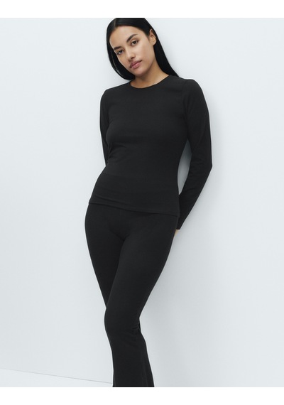 Marks & Spencer Pamuklu Uzun Kollu Pijama Üstü T37003690T Siyah