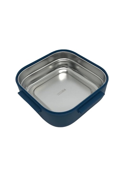 Vagonlife Bento 500ml Lunchbox Tek Katlı Çelik Sefer Tası Yemek Kutusu Lacivert-sarı Çok Renkli