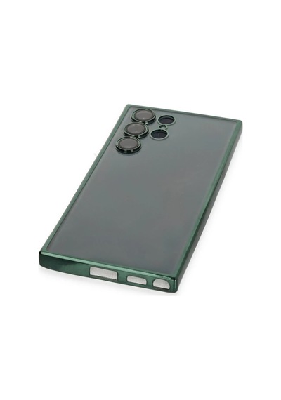 Samsung Uyumlu  Galaxy S22 Ultra Kılıf Razer Lensli Silikon - Yeşil 0.2M-Çok Renkli