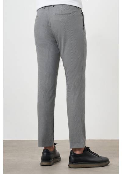 Morven Erkek Füme Poliviskon Trend Pileli Slim Fit Spor Pantolon Füme