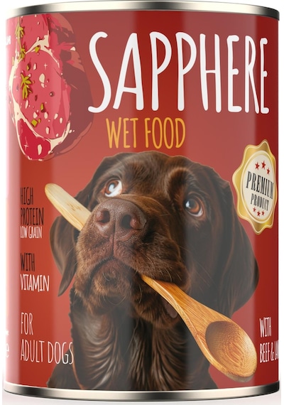 Sapphere Kırmızı Etli Yetişkin Köpek Maması Konserve 400 G