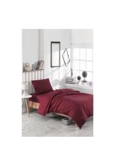 Tek Kişilik Lastiksiz Nevresim Takımı 160x220 - Bordo Tek Renk