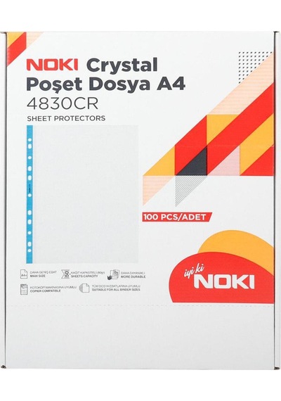 4830cr Kristal Delikli Poşet Dosya Mavi Şeritli A4 90 Mikron - 100 Adet Diğer