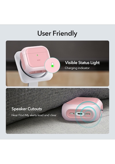 Esr Apple Uyumlu Airpods 4 2024, Halolock Orbit Hybrid Magsafe Kılıf Pink