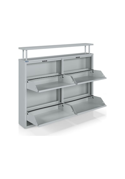 Ceha Tablalı 4'lü Metal Ayakkabılık - Gri K.AYK-2.4 /G/P 7035