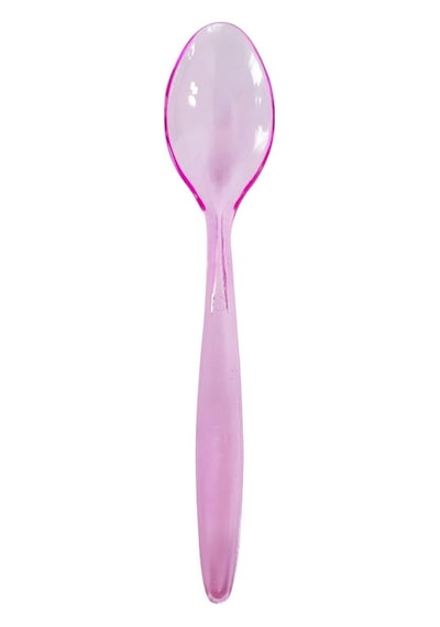 Plastik Şeffaf Pembe Sup Kaşık - Tatlı Dondurma Kaşığı - 12.5 Cm. - 50 Adetlik 10 Paket Pembe
