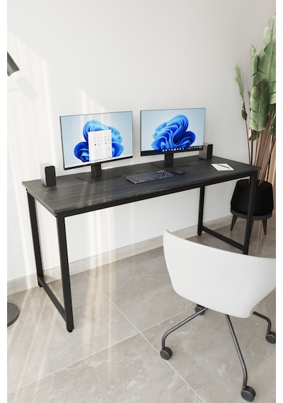Siyah Çalışma Masası 160x60, Bilgisayar Masası, Ofis Masası, Metal Ayaklı Siyah Siyah Çalışma Masası 160x60, Bilgisayar Masası, Ofis Masası, Metal Ayaklı Siyah
