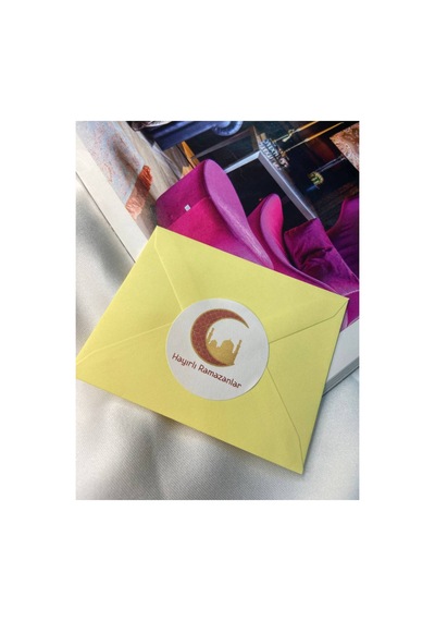 Hayırlı Ramazanlar Etiketi Renkli Yuvarlak Mat Sticker Ramazan Bayram İftar Serisi 4 Cm 90 Adet Çok Renkli