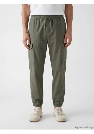 Lc Waikiki Haki Standart Kalıp Poplin Erkek Jogger Pantolon