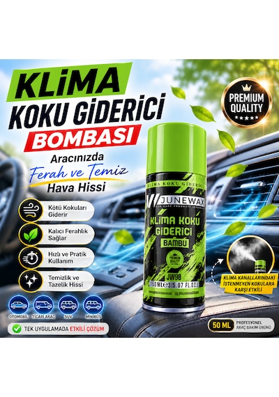Klima Koku Giderici Bombası 150 Ml - Araç İçi Koku Giderici, Klima Temizleyici, Kalıcı Ferahlık Jeune Mor Koku Yeşil