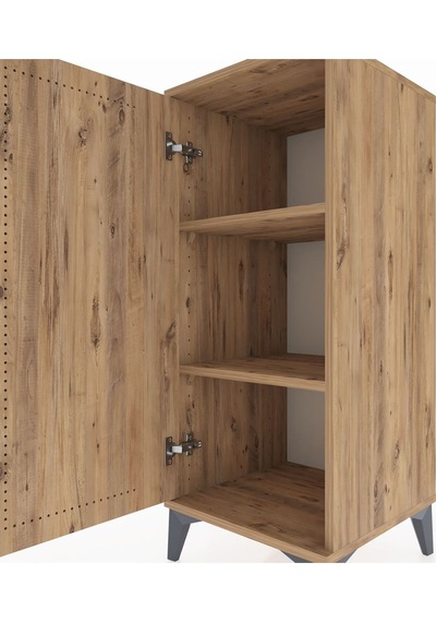 Hyperion Komodin 2 Raflı Tek Kapaklı 44x44x106 Çam-çam Çam