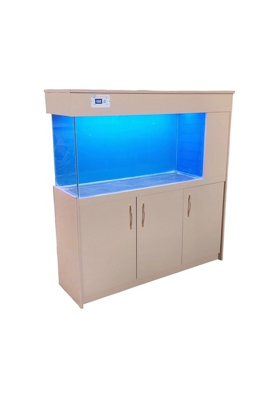 Kanki Pet 135 Cm Yandan Sumplı Cappuccino Mdf Mobilyalı Akvaryum Kumandalı Led Aydınlatmalı