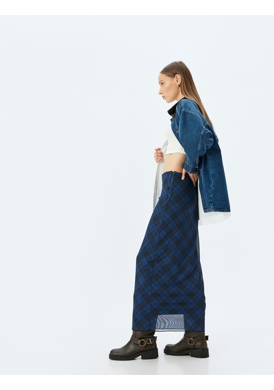 Koton Yüksek Bel Slim Fit Ekoseli Astarlı Midi Kalem Etek Lacivert Ekose 5wal70060ık Lacivert Koton Yüksek Bel Slim Fit Ekoseli Astarlı Midi Kalem Etek Lacivert Ekose 5wal70060ık Lacivert