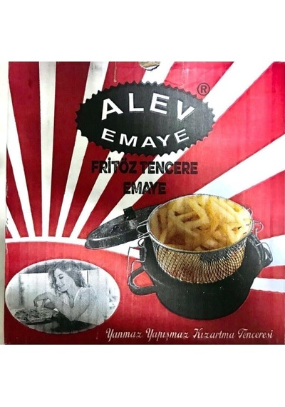 Alev Emaye Fritöz Tencere Siyah