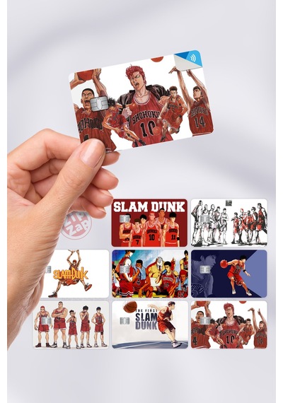 Slam Dunk Kart Kaplama Sticker 8 Adet Çok Renkli