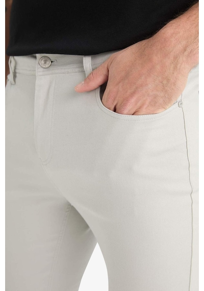 Defacto Slim Fit Dar Kesim Dar Paça Dokulu Pantolon E7959ax25augr184 Gri