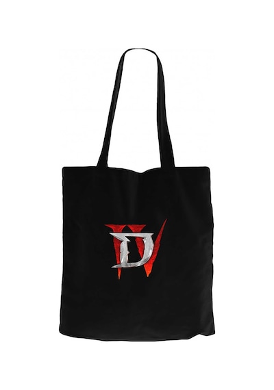 Diablo IV For Logo Siyah Kanvas Bez Çanta