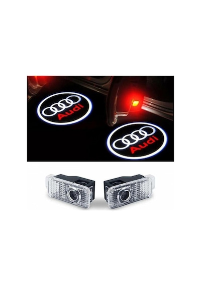 Autogp Audi Q8 Kapı Altı Işık Lazer Led Logo Hoşgeldin Aydınlatma 1 Çift/kutu
