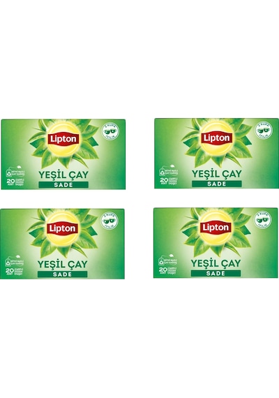 Lipton Sade Bardak Süzen Poşet Yeşil Çay 20'li Paket X 4 Adet
