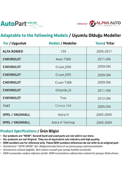 Chevrolet Orlando J3,trax İçin Termostat Su Hortumu Boru Konnektörü 5'li