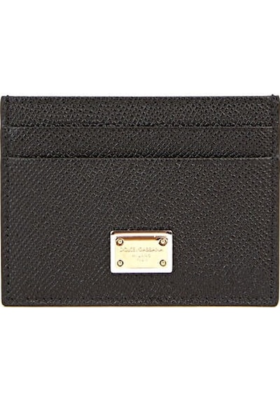 Dolce & Gabbana Gold Logo Card Holder Siyah