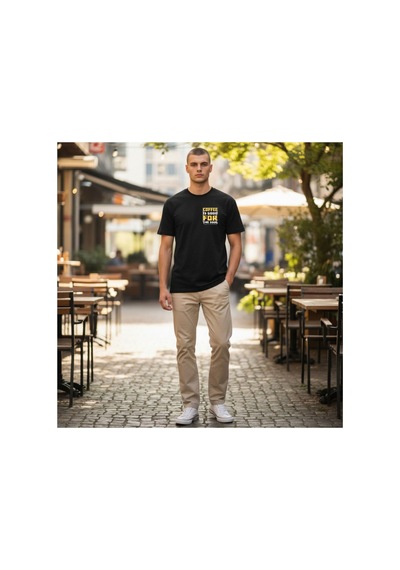 Urbantrendstore Unisex Minimal Desen Sade Basic Geniş Kalıp Oversize Fit Rahat Geniş Salaş T-shirt Günlük Tişört Siyah