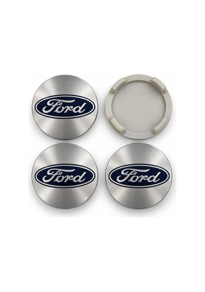 Ford Focus Fiesta Kuga Mondeo C-max Puma Uyumlu 54 Mm Jant Göbeği 4'lü Set Gri Mavi 50 Mm İç Tırnak Çapı Aftermarket - 936731325