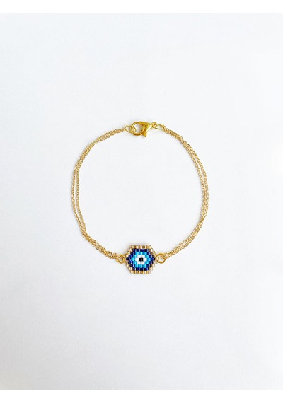 Nevoaccessory Mavi Nazar Boncuklu Miyuki Charm Bileklik Çok Renkli