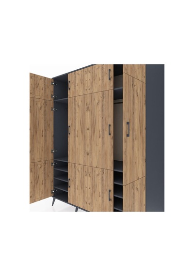 Kronos Gardrop 10 Raflı 12 Kapaklı 2 Askılı 176x59x221 Antrasit-çam/antrasit Çam/antrasit Kronos Gardrop 10 Raflı 12 Kapaklı 2 Askılı 176x59x221 Antrasit-çam/antrasit Çam/antrasit