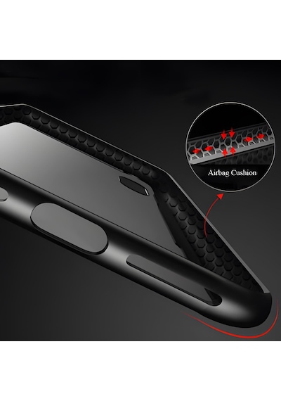 Apple Uyumlu iPhone Xs Max 6.5 Kılıf Kenarları Silikon Arka Kısım Temperli Cam Craft Kılıf 001