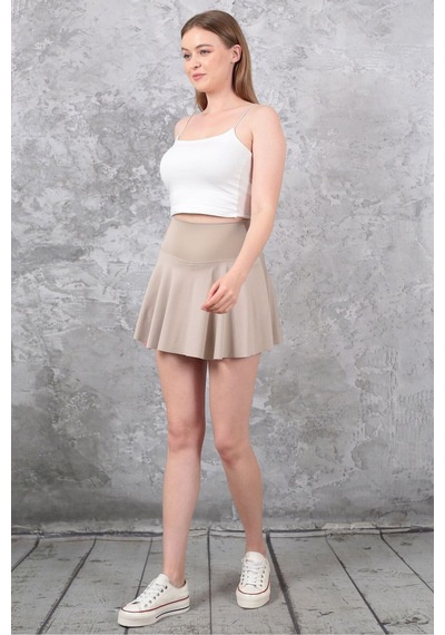Sea Queen Kadın Yüksek Bel Toparlayıcı Şortlu Etek Bej - 650035427 Bej