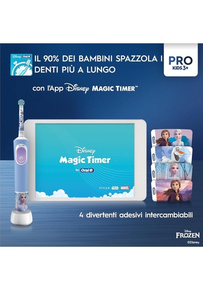 Pro Kids Elektrikli Diş Fırçası Çocuk, Disney Frozen 1 Yumuşak Fırça, 1 Seyahat Çantası, Zamanlayıcı Ve Titr