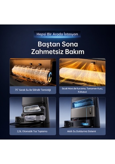 Jonr X9 Pro 20.000Pa Robot Süpürge Ve Paspas Siyah