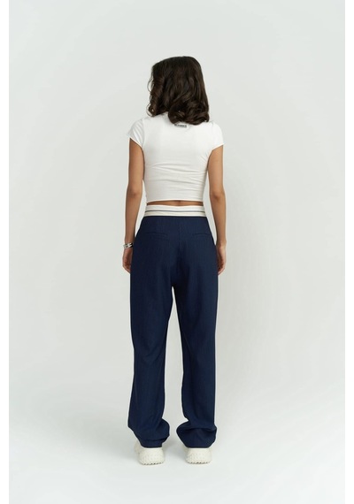 Mai Collection Mai Studios Co. Zelmira Ters Kemer İndigo Pantolon İndigo