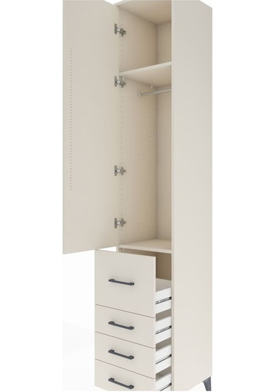 Hyperion Dolap 2 Raflı 4 Çekmeceli Tek Askılı 44x44x243 Aytaşı-aytaşı Aytası