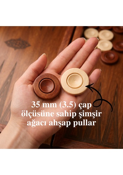 Simya Figür Premium Anka Kuşu Şimşir Ahşap Pullu Ceviz Kaplama Tavla