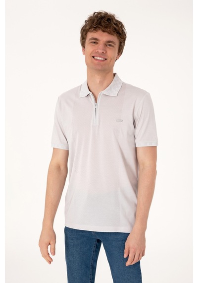 U.S. Polo Assn. Erkek Regular %100 Pamuk Polo Yaka T-shirt 2107318 Açık Gri