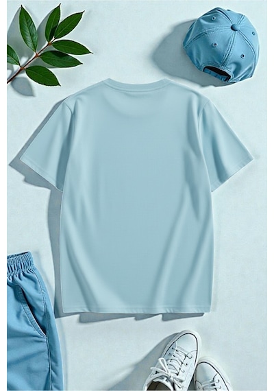 Uyguntarz Unisex Miami Baskılı Tasarım Tshirt Bebe Mavisi