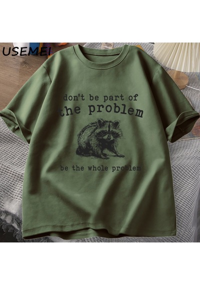 Flood Of Style Sorunu Parçası Olmayın T-shirt Erkekler Kadınlar İçin Komik Alaycı Ravintage Vintage Hayvan T Yeşil