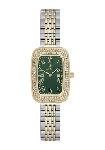 Wesse Wwl113805 Quartz Çelik Altın/gri Yeşil Kadran Kadın Kol Saati Gri